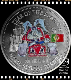 China Medalha Ano do Coelho Fórmula 1 (1 Dollar de Troca) # 1999 XFC Proof Colorida ©
