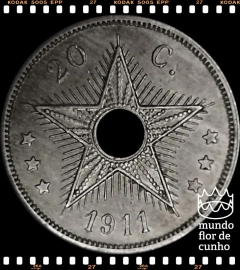 Km 19 Congo Belga 20 Centimes 1911 FC Escassa # Alberto I ©