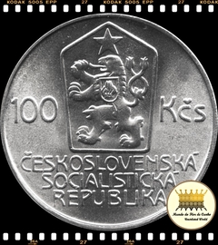 Km 123 Checoeslováquia (Tchecoeslováquia) 100 Korun ND (1986) XFC Prata # 150° Aniversário - Morte de Karel Hynek Macha © - comprar online