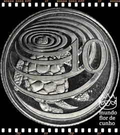 Km 3 Cayman, Ilhas 10 Cents 1974 XFC Proof # Tartaruga Verde ©