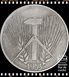 Km 5 Alemanha, República Democrática 1 Pfennig 1953F MBC/SOB ©