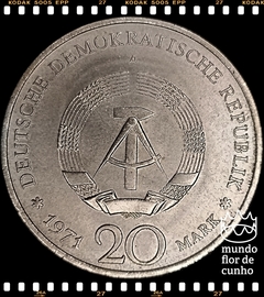 Km 34 Alemanha, República Democrática 20 Mark 1971A XFC # 85º aniversário de Ernst Thälmann ©