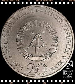 Km 34 Alemanha, República Democrática 20 Mark 1971A XFC # 85º aniversário de Ernst Thälmann ©