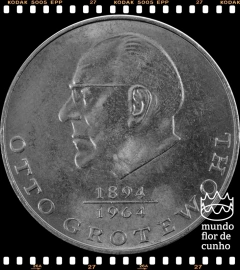 Km 47 Alemanha, República Democrática 20 Mark 1973A FC # 70º aniversário do nascimento de Otto Grotewohl ©