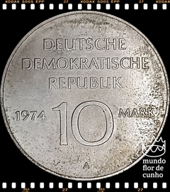 Km 50 Alemanha, República Democrática 10 Mark 1974A FC # 25º Aniversário da República Democrática Alemã © - comprar online