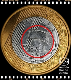Km 652a Brasil 1 Real 2008 FC # Anômala com Defeito de Cunho - Rastros de outra cunhagem e Irregularidades no valor de face © - comprar online