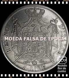 Km 10.4 (FALSA DE ÉPOCA) Itália, Reino de Napoleão 5 Lire 1812 XFC # Moeda Falsa de época ©