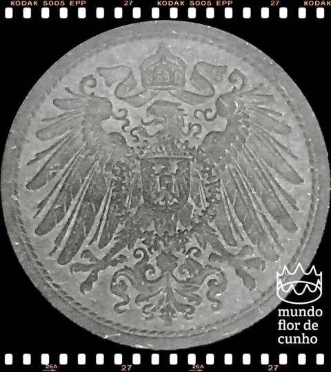 Km 26 Alemanha, Império 10 Pfennig 1921 FC ©