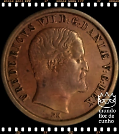 Km 756 Dinamarca 1 Rigsbank Skilling 1853(c)FK/VS BC/MBC © na internet