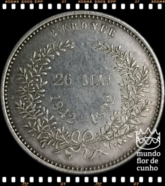 Km 800 Dinamarca 2 Kroner 1892(h) SOB Prata Escassa # Aniversário de Bodas de Ouro © na internet