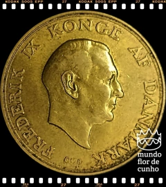 Km 837.2 Dinamarca 1 Krone 1957(h) SOB # Frederik IX © na internet