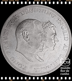 Km 852 Dinamarca 5 Kroner ND(1960)(h) C;S XFC Prata # Frederik IX (Bodas de Prata) ©