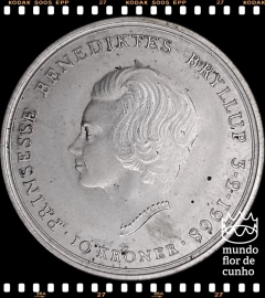 Km 857 Dinamarca 10 Kroner ND(1968)(h) C;S XFC Prata # Casamento da princesa Benedikte ©