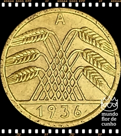 Km 39 Alemanha, Republica Weimar 5 Reichs Pfennig 1936 A S/FC ©