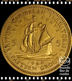 Km 4 Estados do Caribe Oriental 5 Cents 1964 XFC # Elizabeth II ©