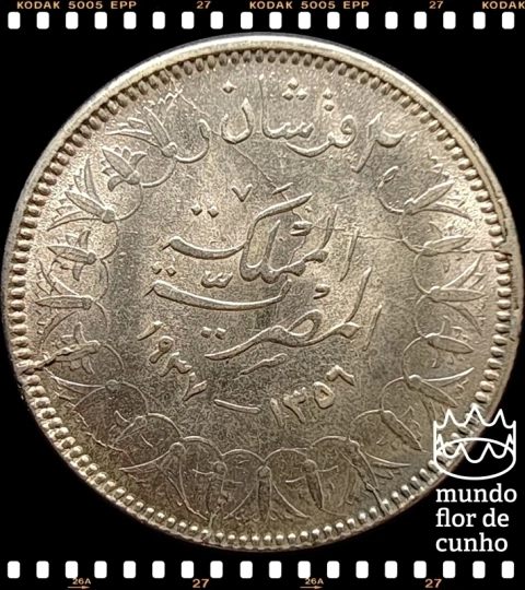 Km 365 Egito 2 Piastres 1937 Prata Escassa - comprar online