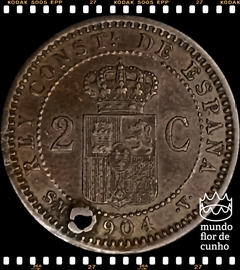 Km 722 Espanha 2 Centimos 1905 (04) SM-V MBC # Moeda com furo de época © - comprar online