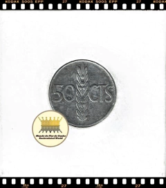 Km 795 Espanha 50 Centimos 1966 (68) MBC/SOB # Anômala com Reverso Inclinado 45º ® na internet