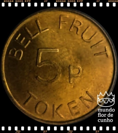 Grã Bretanha # Ficha (Token) Bell Fruit para Máquina de Chicletes 5 Penca Chicletes ND(1950) FC ® na internet