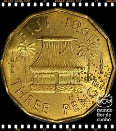 Km 22 Fiji, Ilhas 3 Pence 1961 FC Data Escassa ©