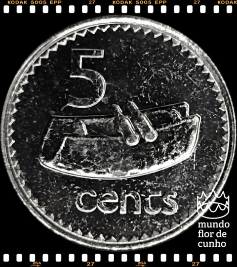 Km 51a Fiji, Ilhas 5 Cents 1992 (o) XFC ©