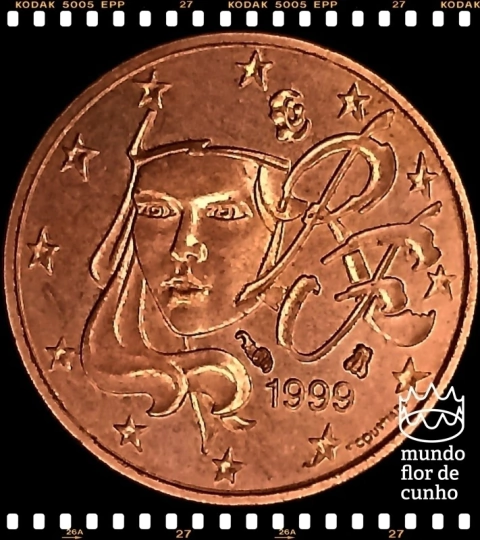 Km 1282 França 1 Euro Cent (Nós Temos Mais de Uma Data # Favor Escolher uma Data Abaixo e o Estado de Conservação) 1999 2004 ©