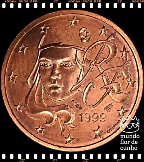 Km 1283 França 2 Euro Cent (Nós Temos Mais de Uma Data # Favor Escolher uma Data Abaixo e o Estado de Conservação) 1999 2000 2004 ©