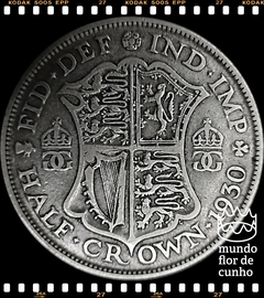 Km 835 Grã Bretanha 1/2 Crown 1930 BC Prata Rara ©
