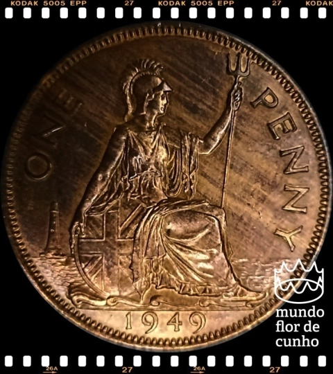 Km 869 Grã Bretanha 1 Penny 1949 SOB ©