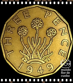 Km 873 Grã Bretanha 3 Pence 1949 MBC Rara ©