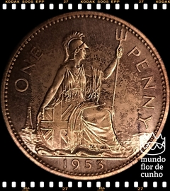 Km 883 Grã Bretanha 1 Penny 1953 FC Proof Escassa ©