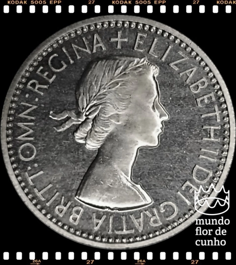 Km 890 Grã Bretanha 1 Shilling 1953 XFC Proof Escassa ©