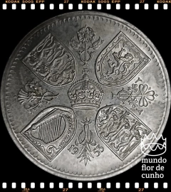 Km 894 Grã Bretanha 1 Crown 1953 XFC Proof Muito Escassa # Coroação da Rainha Elizabeth II ©