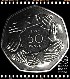Km 918 Grã Bretanha 50 Pence 1973 XFC Proof # Entrada na Comunidade Econômica Europeia ©
