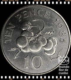 Km 43.1 Guernsey, Bailiado 10 Pence 1985 FC Proof ©