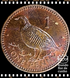 Km 20 Gibraltar 1 Penny 1991 PMAA # Perdiz Barbary ©