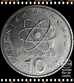 Km 132 Grécia 10 Drachmes 1998 XFC # Moeda com defeito de cunho © na internet