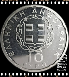 Km 208 Grécia 10 Euro 2003 Proof Prata # Presidência da Grécia da Comunidade Européia © na internet