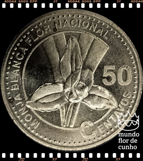 Km 283 Guatemala 50 Centavos 2007 XFC # Orquídea ©