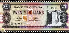 .P30 Guiana 20 Dollars (Nós Temos Mais de Uma Data e/ou Assinatura # Favor Escolher uma Data e/ou Assinatura Abaixo e o Estado de Conservação) P30c P30e.1 P30e.2