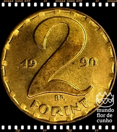 Km 737 Hungria 2 Forint 1990 BP XFC Muito Escassa # Moeda de transição ©
