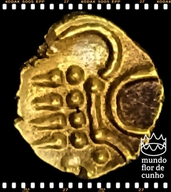 Km 10 Cochin, Reino - Dinastias Hindus, 1 Fanam ND (1795-1850) SOB Ouro # Será enviada a moeda da Foto ©