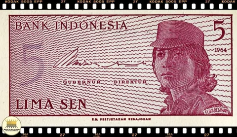 .P91 Indonesia 5 Sen Cédula Pequena (Nós Temos Mais de Uma Data # Favor Escolher uma Data Abaixo e o Estado de Conservação) P91a P91ar