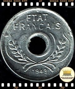 Km 27 Indochina Francesa 5 Cents 1943A XFC # Borda Sulcada e Cunho Quebrado # Rara ® na internet