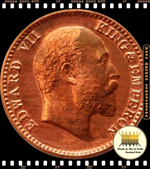 Km 498 India Britânica 1/12 Anna 1910 SOB/FC Escassa # Marcas de Quebra de Cunho (Filetes) ©