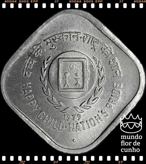 Km 22 India 5 Paise 1979(b) XFC # Ano Internacional da Criança ©