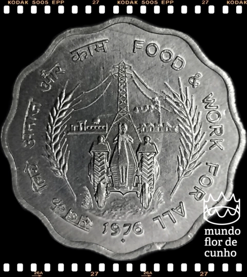 Km 30 India 10 Paise 1976(b) XFC F.A.O. (FAO) # Comida e Trabalho para Todos ©