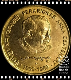 Km 367 India 5 Rupees 2009(b) # Centenário de Nascimento da Perarignar Anna Durai © - comprar online