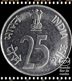 Km 54 India 25 Paise 1989(n) # Rinoceronte © na internet