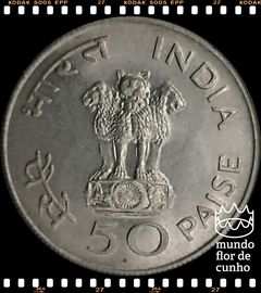Km 59 India 50 Paise ND(1959)(b) # Centenário de Mahatma Gandhi © na internet